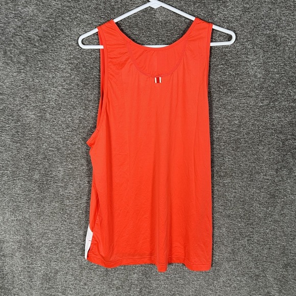 Tracksmith Shirt Mens XL Orange White Tank Top Running Singlet Mesh Athletic - Picture 10 of 11